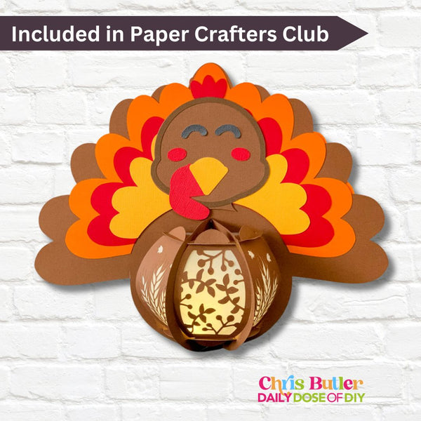 3D Turkey Lantern Paper SVG File for Cricut or Silhouette