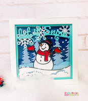 Layered Snowman Winter Scene Shadowbox SVG Cut File