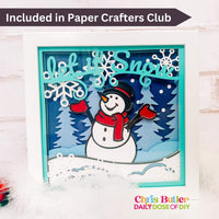 Layered Snowman Winter Scene Shadowbox SVG Cut File